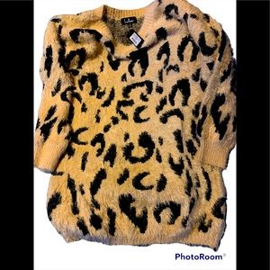 Lulus NWT leopard print slouchy sweater dress sz S 65$